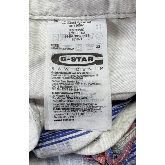G Star Raw Men's Rovic Zip Relaxed Blue Plaid Cargo Shorts Size 33 (34 Waist) - Picture 9 of 12
